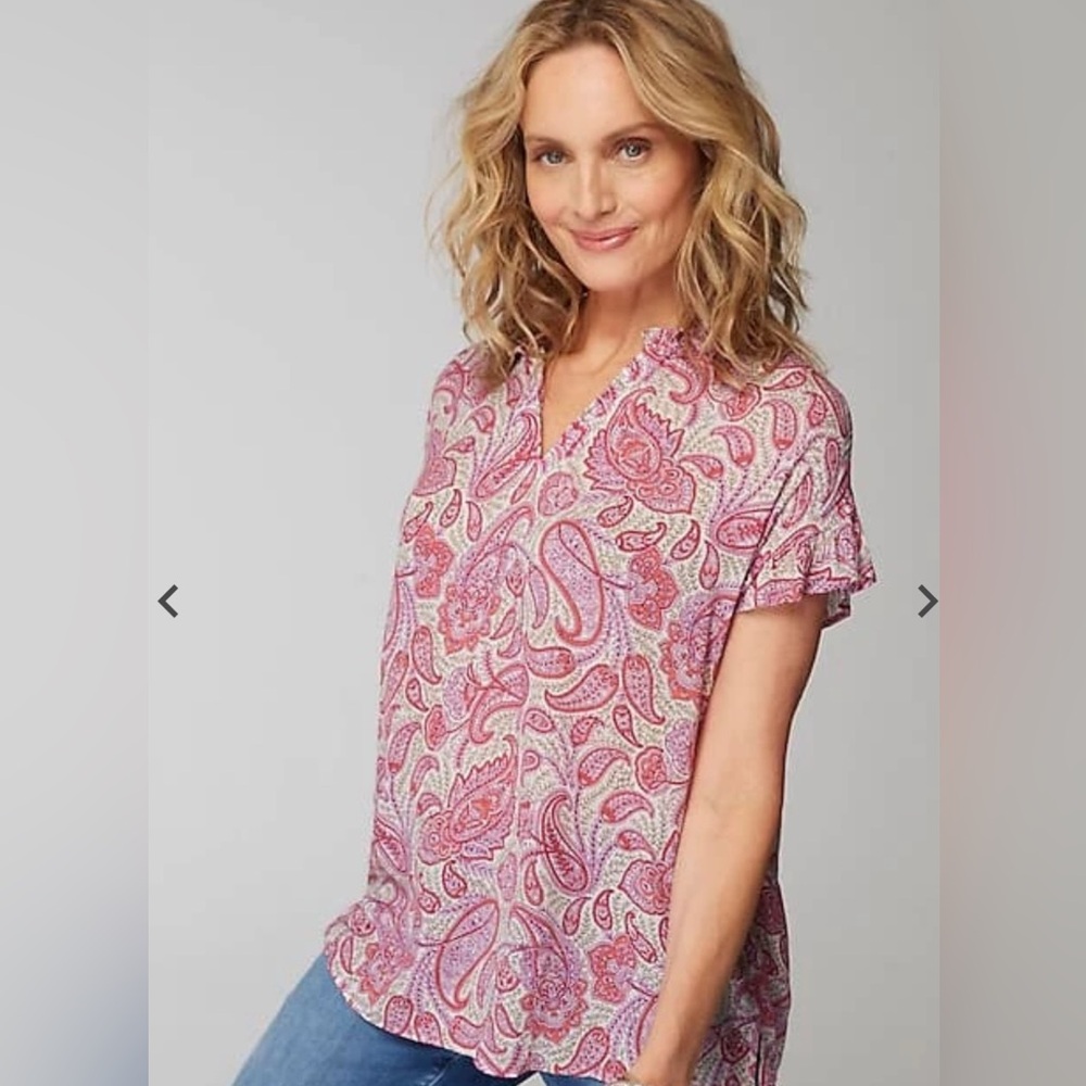 NWT J.Jill Relaxed Ruffle Top XL
